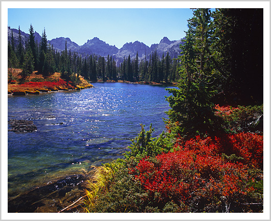 Fall colors at Alice Lake, Sawtooth Mountains - October 2012
